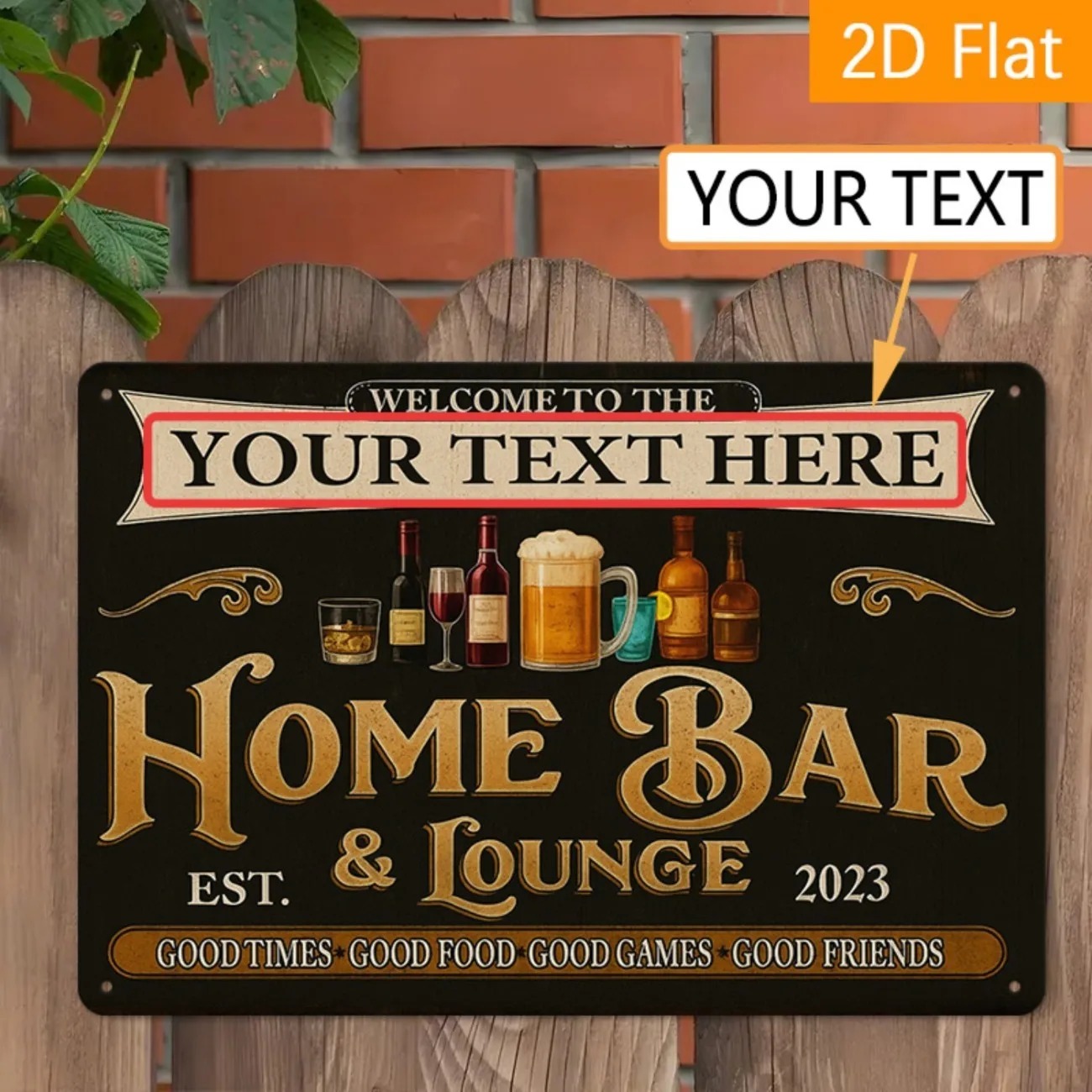Home Bar Signs - Plaque murale personnalisée en métal pour