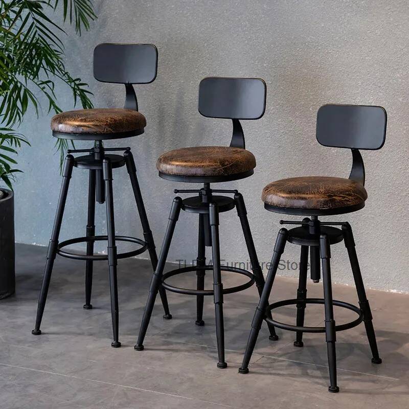 Home Bar Seating - Chaise de bar rétro en fer,