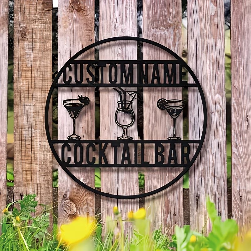 Home Bar Signs - Panneau de bar à cocktails personnalisé,