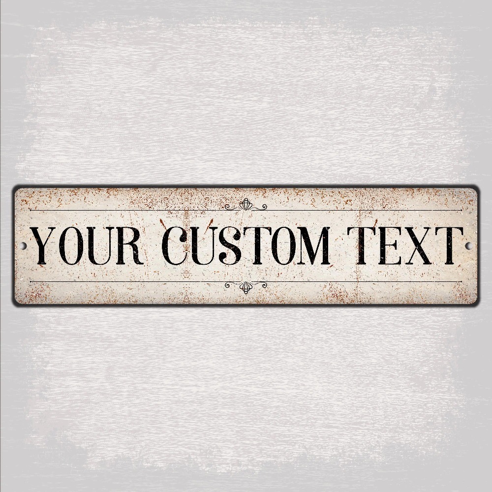 Home Bar Signs - Plaque Métallique Longue Personnalisable avec Texte,
