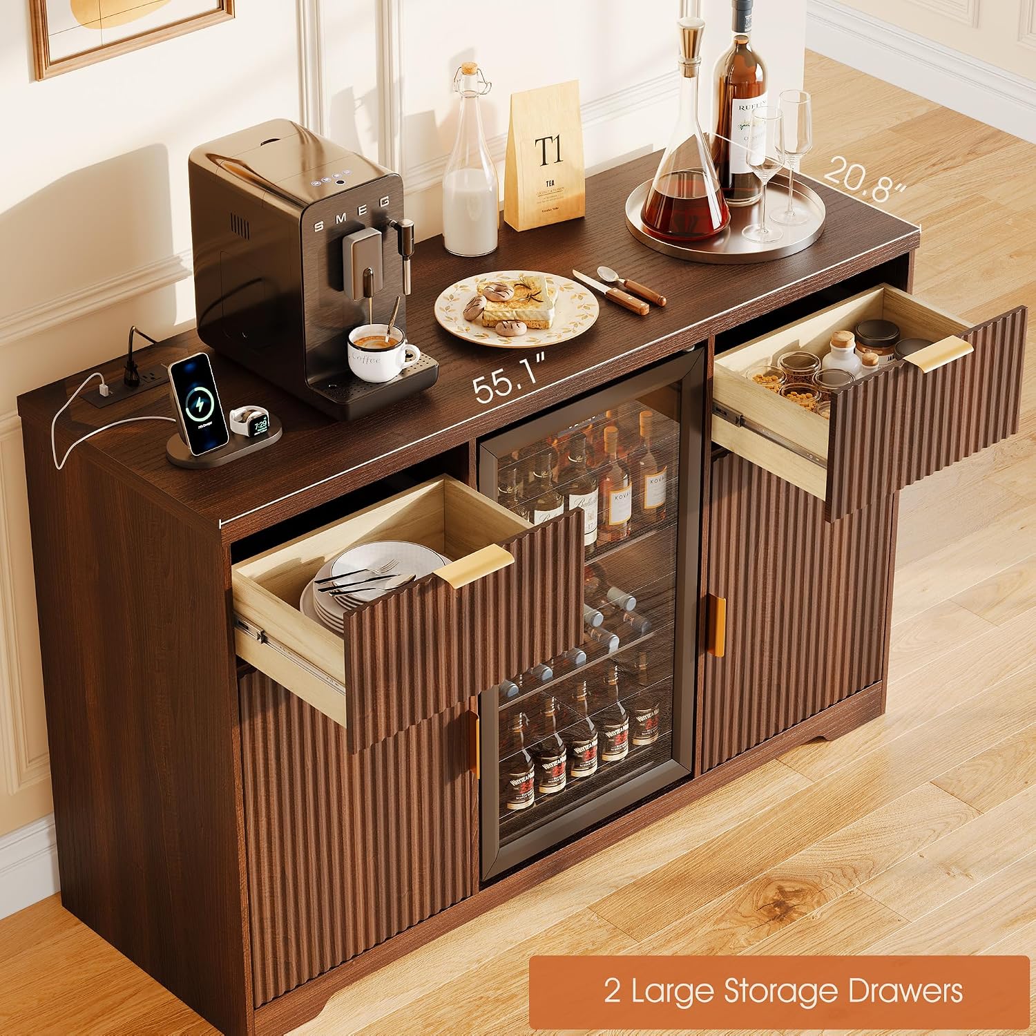 Meuble bar à café de 55 pouces - Home Bar And Fridge avis et prix