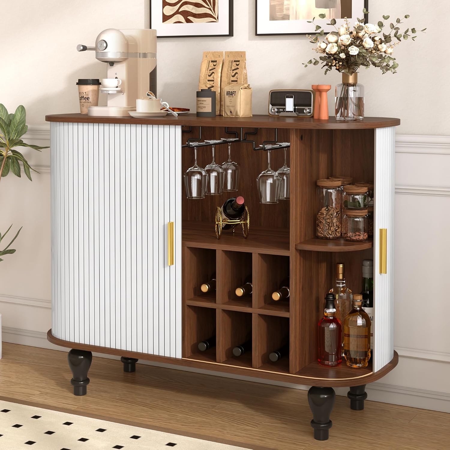 Meuble bar blanc avec 6 casier - Home Bar And Cabinet avis et prix