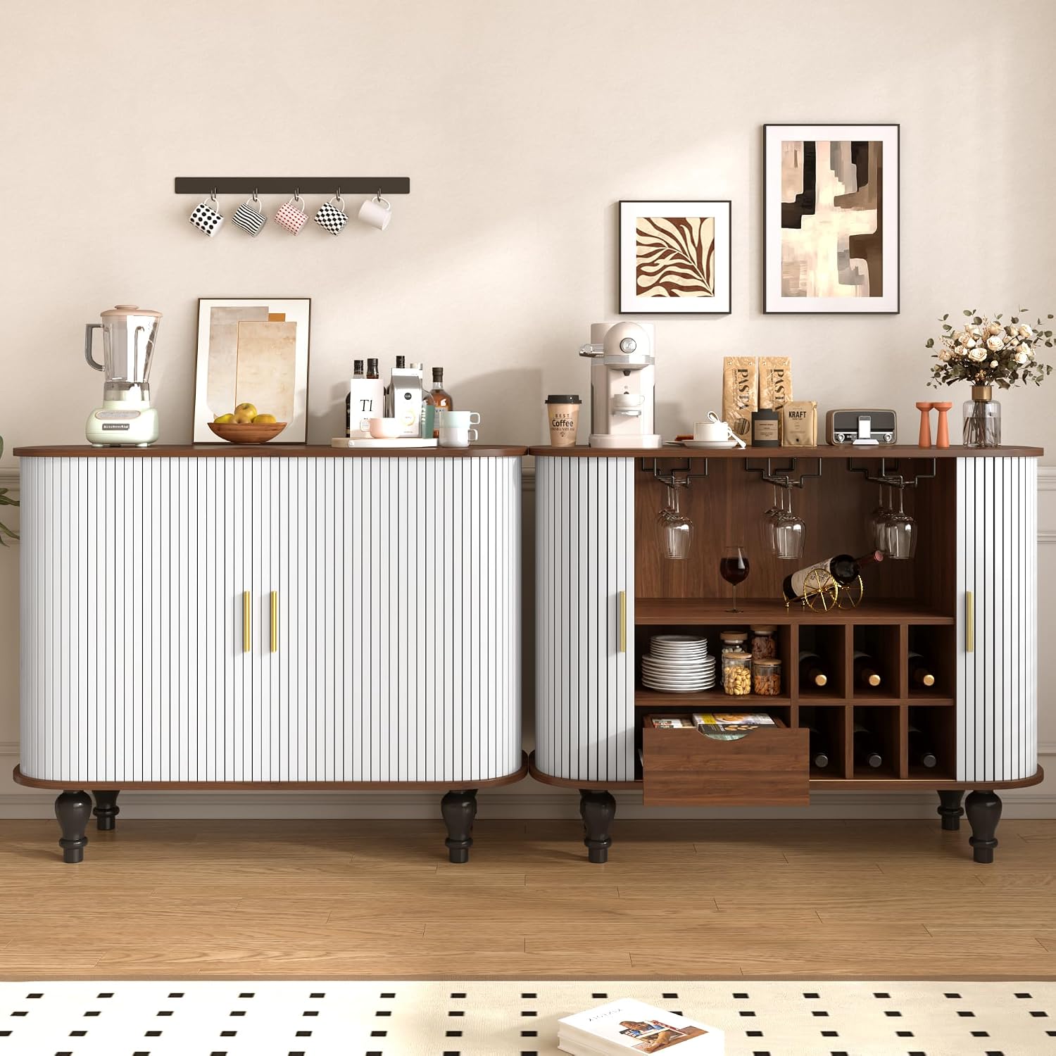 Meuble bar blanc avec 6 casier - Home Bar And Cabinet avis et prix