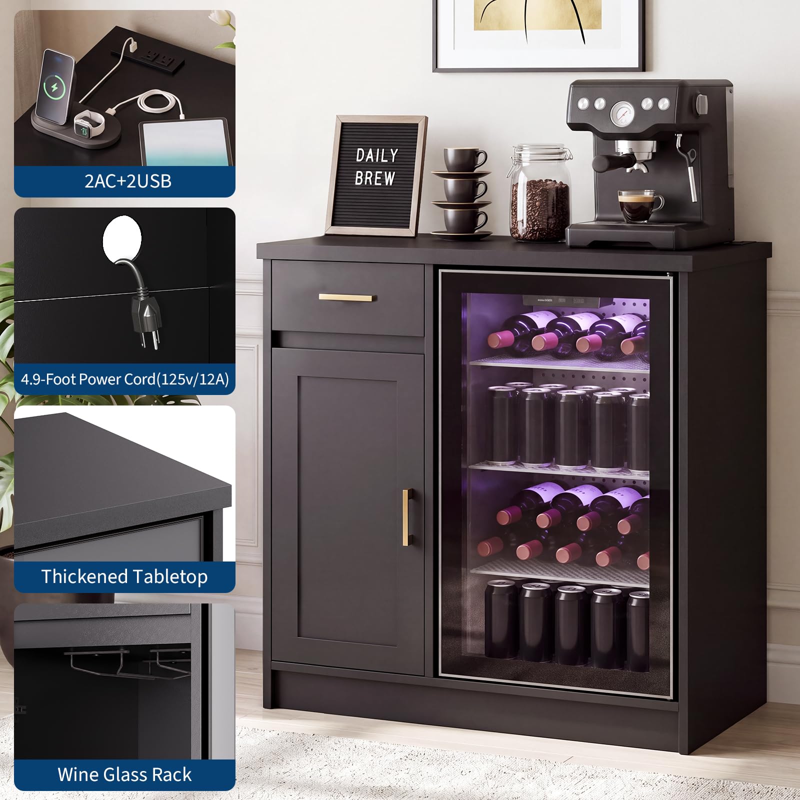 Meuble bar à vin style farmhou - Home Bar And Cabinet avis et prix