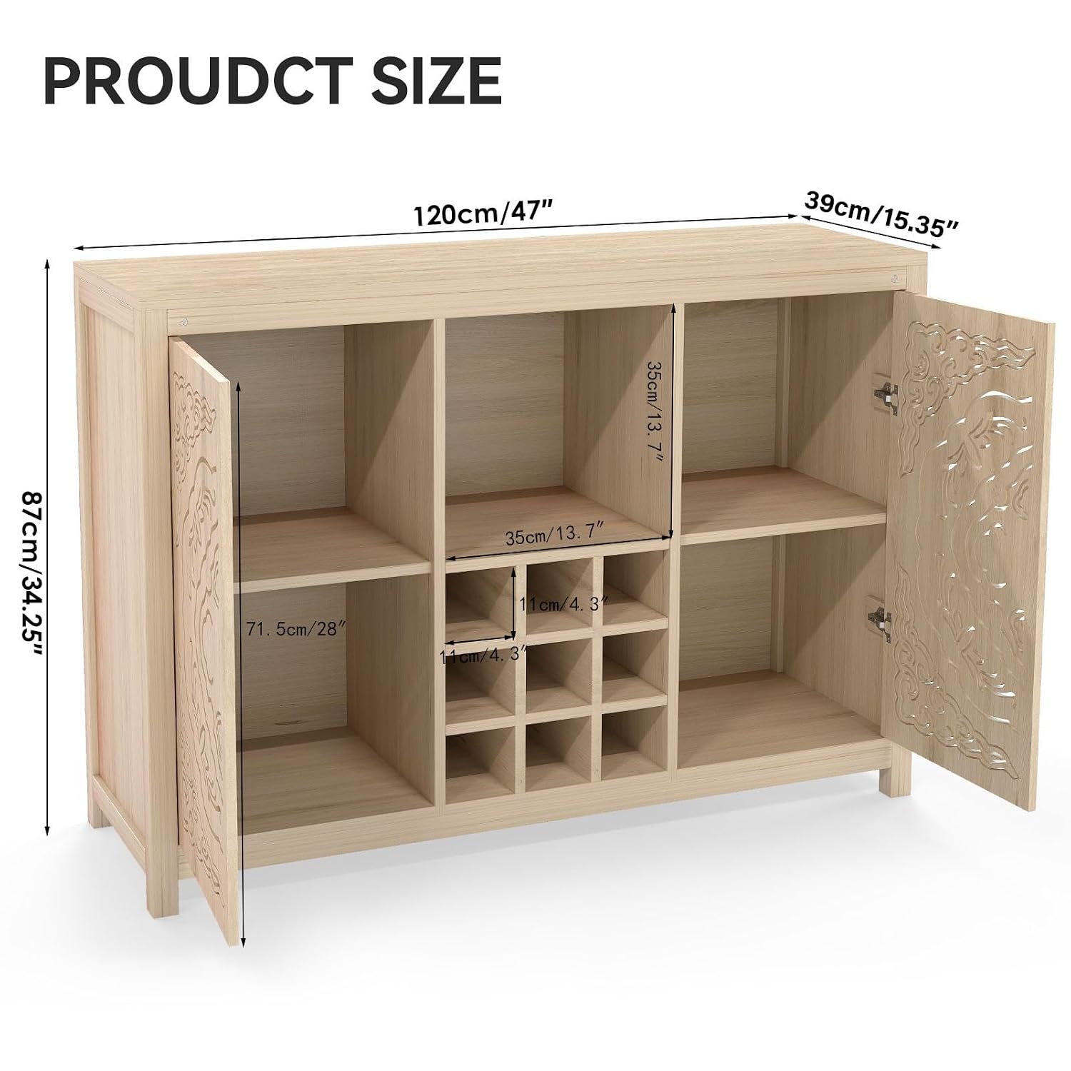 Meuble bar en bois avec casier - Home Bar And Cabinet avis et prix