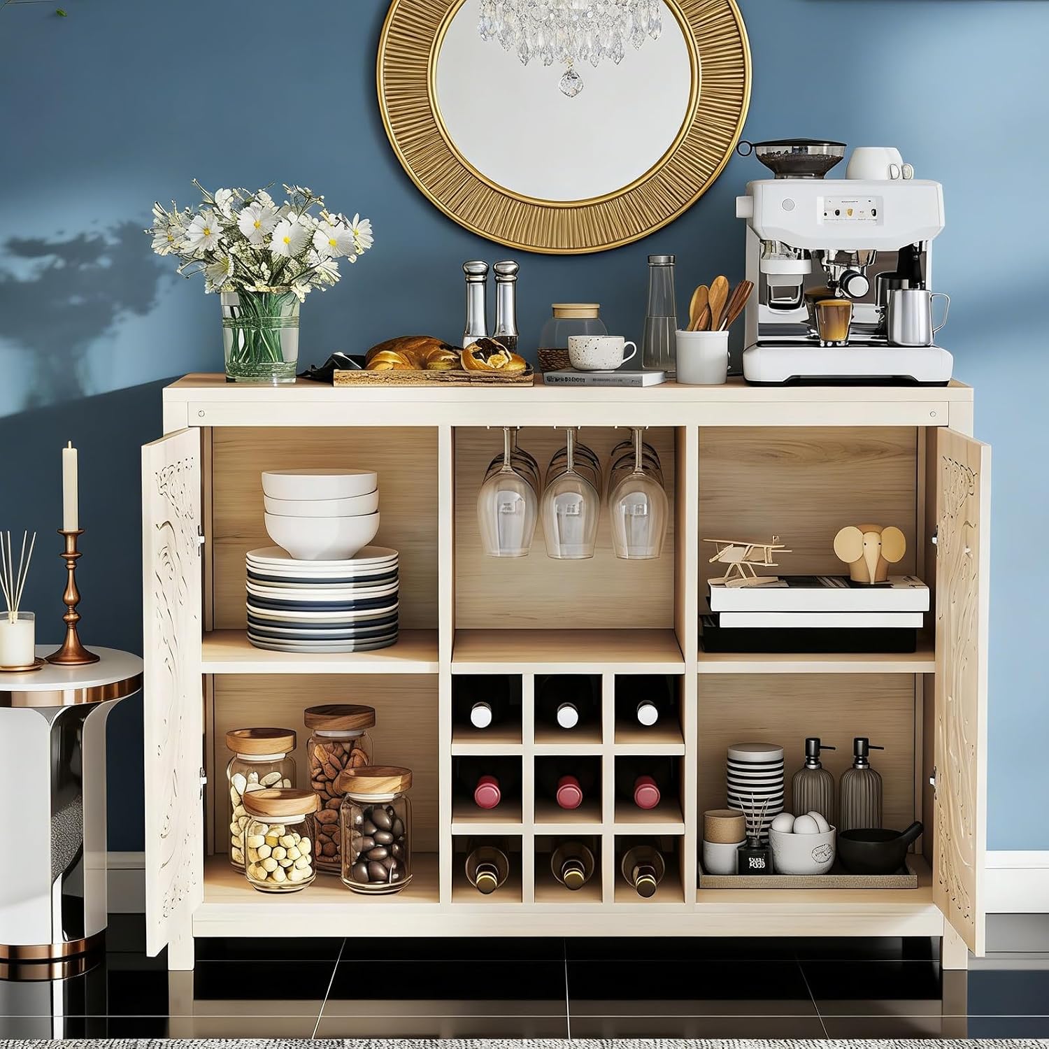 Meuble bar en bois avec casier - Home Bar And Cabinet avis et prix