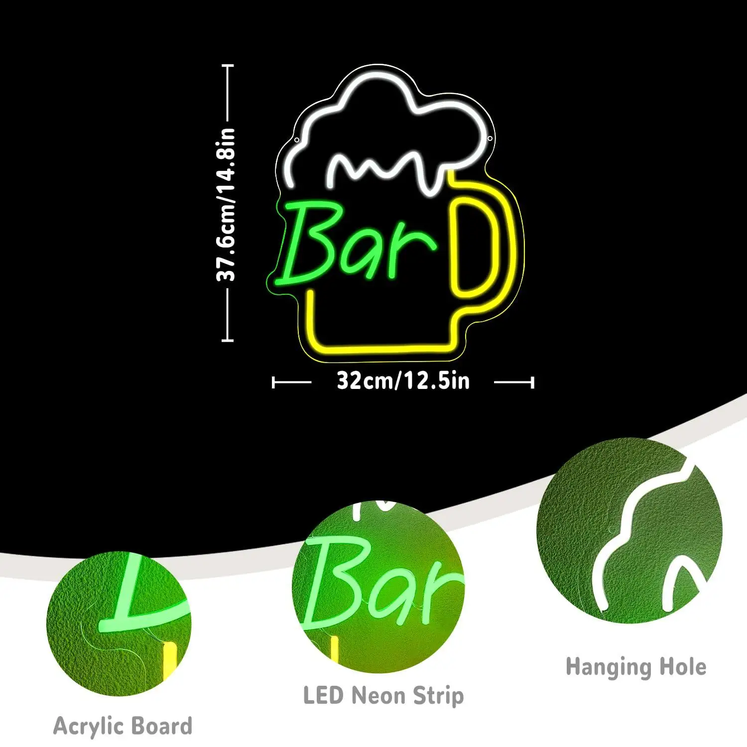 Enseigne néon LED USB à intens - Home Bar Signs avis et prix